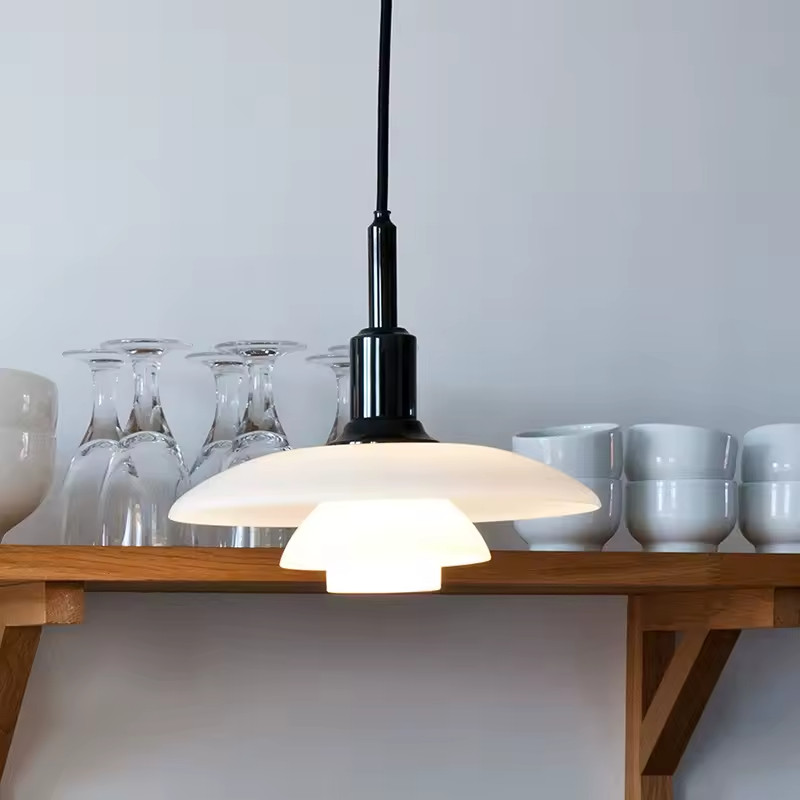 Lustre en verre danois suspension moderne luminaire de plafond pour table à manger et cuisine