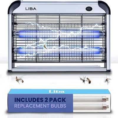 Liba Electric Bug Zapper, Indoor Insect Killer - (2) Extra Replacement Bulbs - F