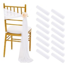 White Chair Sashes 8FT Long Aisle Wedding Sheer Tulle Drapes Decor 16 Packs