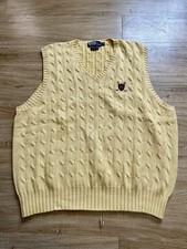 Polo Ralph Lauren Men's Cable knit Pima Cotton Sweater Vest Yellow XXL