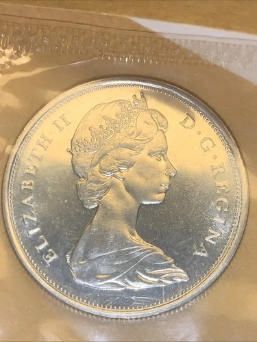 1965 Canada Proof Like Silver Half Dollar .800 Fine Canadian 50C Elizabeth II