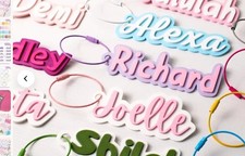 Personalized Acrylic Name Keychain Detachable Keyring Multicolor Charm