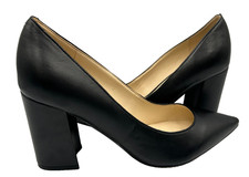 Nine West Women's Cara Slip On Comfort Block Heel Dress Pumps Blk Size:9 192M