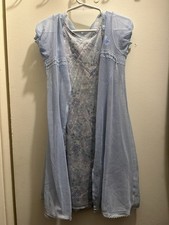 Disney Store Cinderella Girls Nightgown Size 2/3Blue Polyester Mesh Lace Trim