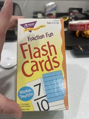 TREND Fraction  FLASH CARDS 96 cards through 12 + 12 Ages 6 and up T-1569 EUC!