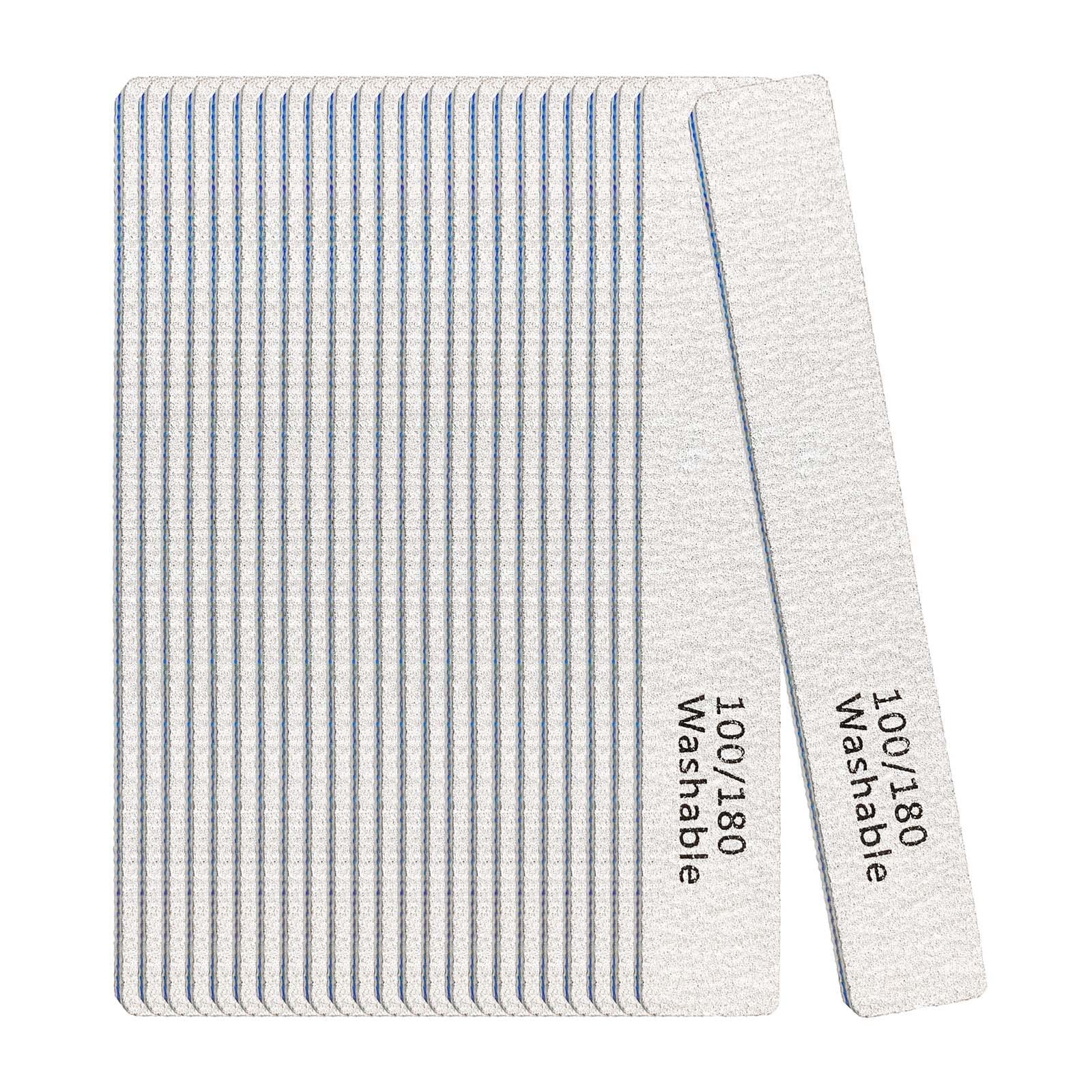 Nail File, 24 Pack Professional Reusable Washable Files, 100