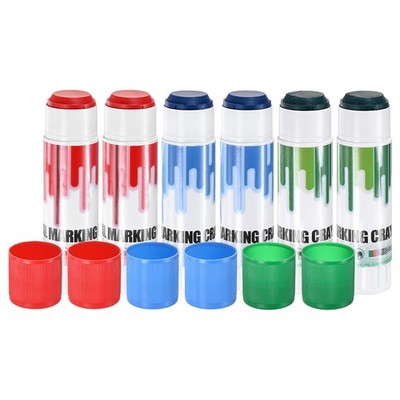 6-Pack Medium Livestock Marker Crayon for Pig/Cattle/Cow [Green/Red/Blue]