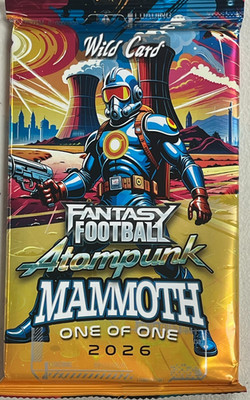 2026 Wild Card Fantasy Football Atompunk Mammoth Factory Sealed 4X6 Pack 1/1