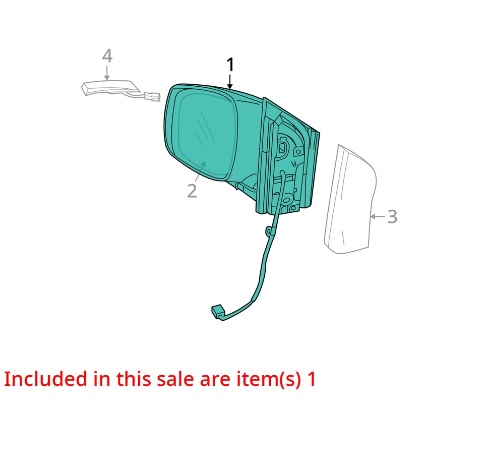 2011 Dodge Grand Caravan Passenger Right Side View Power Door Mirror DYRMM - Image 3 of 4