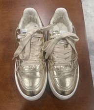 Zadig  Voltaire Women  s Wings Vintage Metallic Gold Graffiti Sneakers US 9M
