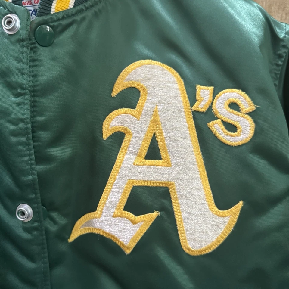 Jaqueta Oakland A's Cetim Starter Vintage Coleção Diamante Adulto Tamanho M - Imagem 2 de 4
