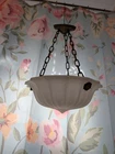 Antique Transparent Milk Glass 1900's Chatham Glass Co Chandelier Light Fixture