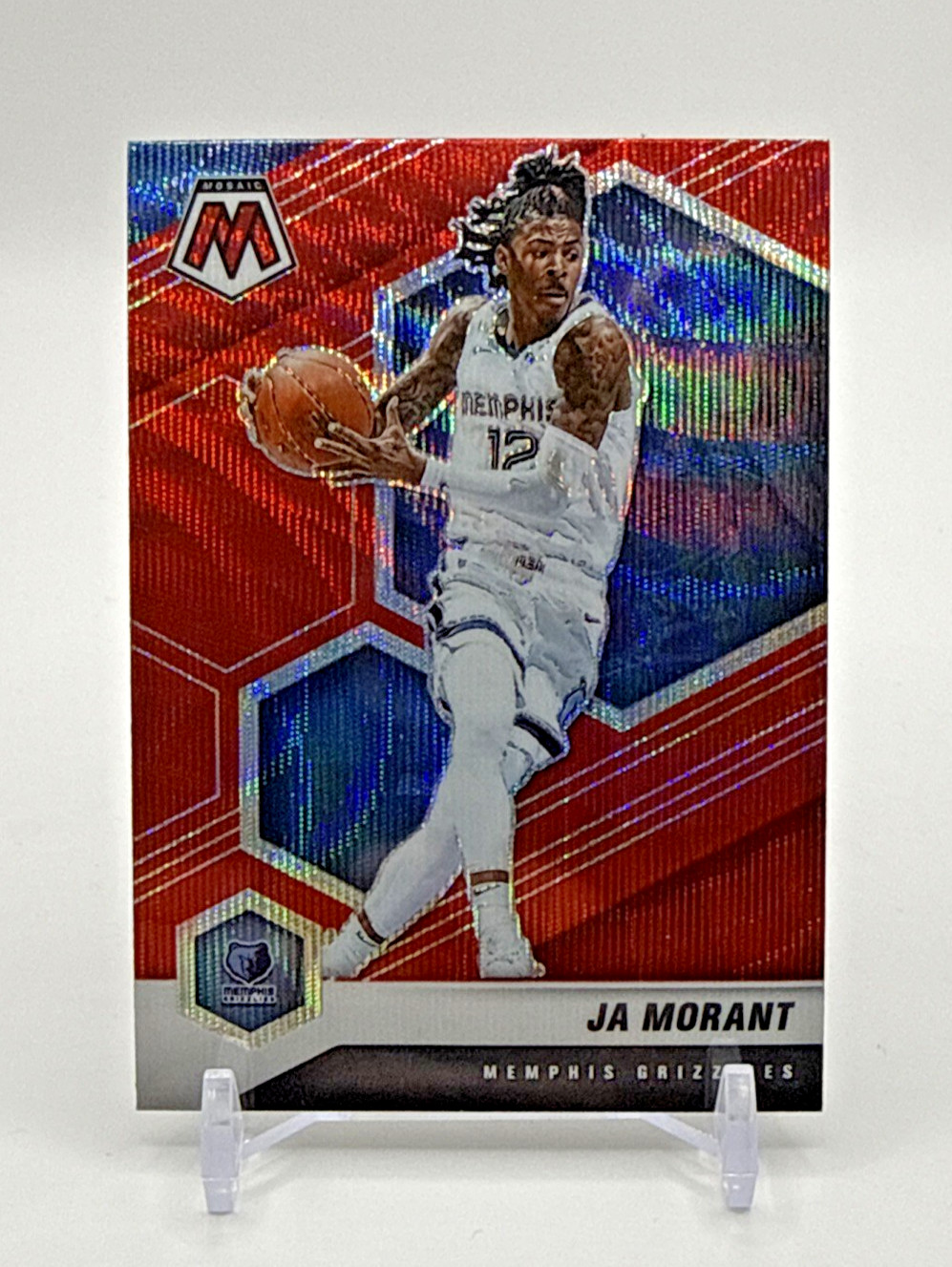 2020-21 Panini Mosaic - Ja Morant #40 Red Wave Mosaic Prizm