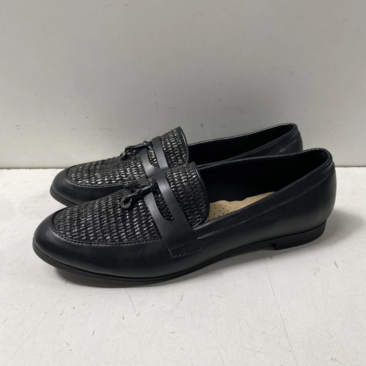 Anne Klein Everly Black Fabric Lugged Sole Loafers Women\'s Size 8.5M Anne Klein Women main image 2