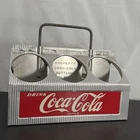 Vintage Coca-Cola Metal 6 Pack Bottle Carrier Coke Caddy Aluminum Holder *Clean