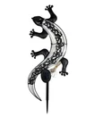Solar Powered Gecko  Metal Wall Art Bright LED Light Garden Outdoor Decoration