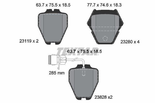 Plaquettes de frein Textar 2311901 pour voyager serein en montagne OE 4D0698151