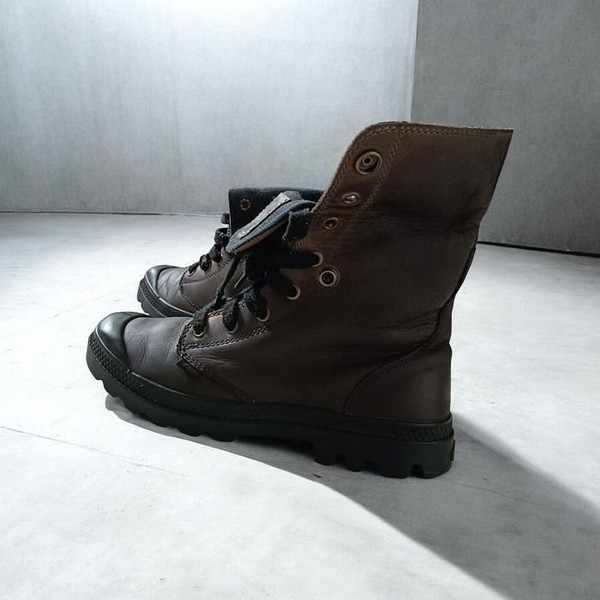 Men Palladium Boots Brown Leather 39