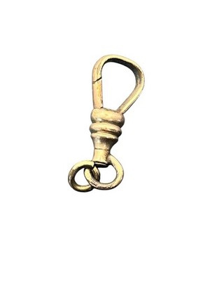 JMF & Co Albert Victorian gold tone dog clip for pocket watch chain vintage