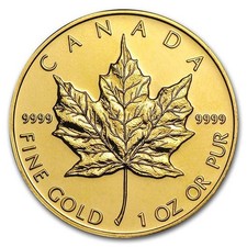 1 oz Canadian Gold Maple Leaf Coin (Random Year, .9999 Fine) 4437.40 per troy oz