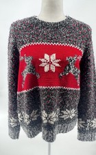 VTG Russ Liz Claiborne Holiday Reindeer Sweater Wool Blend Woman's Sz XL