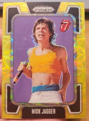 MICK JAGGER ROLLING STONES 2025 PRIZM YELLOW SCOPE REFRACTOR 161/199 #17