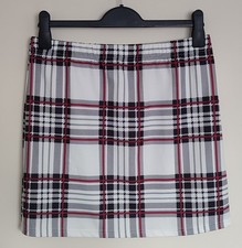 Mini Skirt Women's Size L White Black Red Tartan Plaid Check BNWT