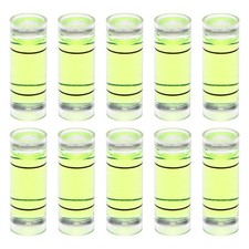 10pcs Cylindrical Bubble Level 9x25mm Mini Bullseye Spirit Levels, Green
