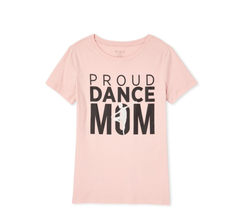 Womens Place Dusty Rose Pink Short Sleeve Proud Dance Mom Graphic Tee Medium