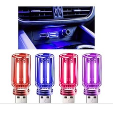 USB LED Night Light 4 Pack, RGB Glass Ambient Lights 1Red 1Blue 1Purple 1Pink