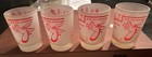 VINTAGE 4 x Red Hazel Atlas Vintage ‘Say When!’ Frosted Shot Glasses 1950s look — photo 1