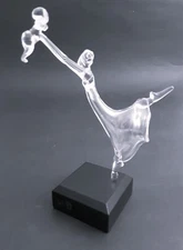 MILON TOWNSEND ART GLASS Chapital Sculpture Mother Baby Signed 1989