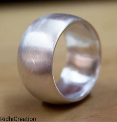 925 Sterling Silver Wide Band Ring Meditation Handmade Ring