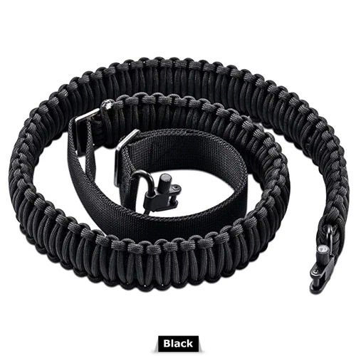 Tactical 550 Paracord Rifle Gun Sling Shotgun Crossbow 2 Point Adjustable Swivel - Picture 13 of 14