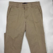 Izod Mens Chino Pants Size 30/30 Beige Tan Khaki Cotton Flat Front Striaght Leg