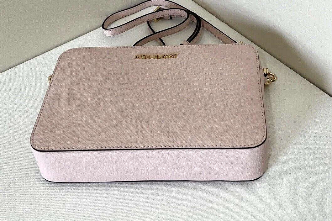 Nuovo Michael Kors Jet Set articolo grande catena cerniera borsa a tracolla in polvere blush