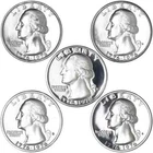 1976 P D S S S Washington Quarters Silver  Proof & BU & Clad P D S 5 Coin Set