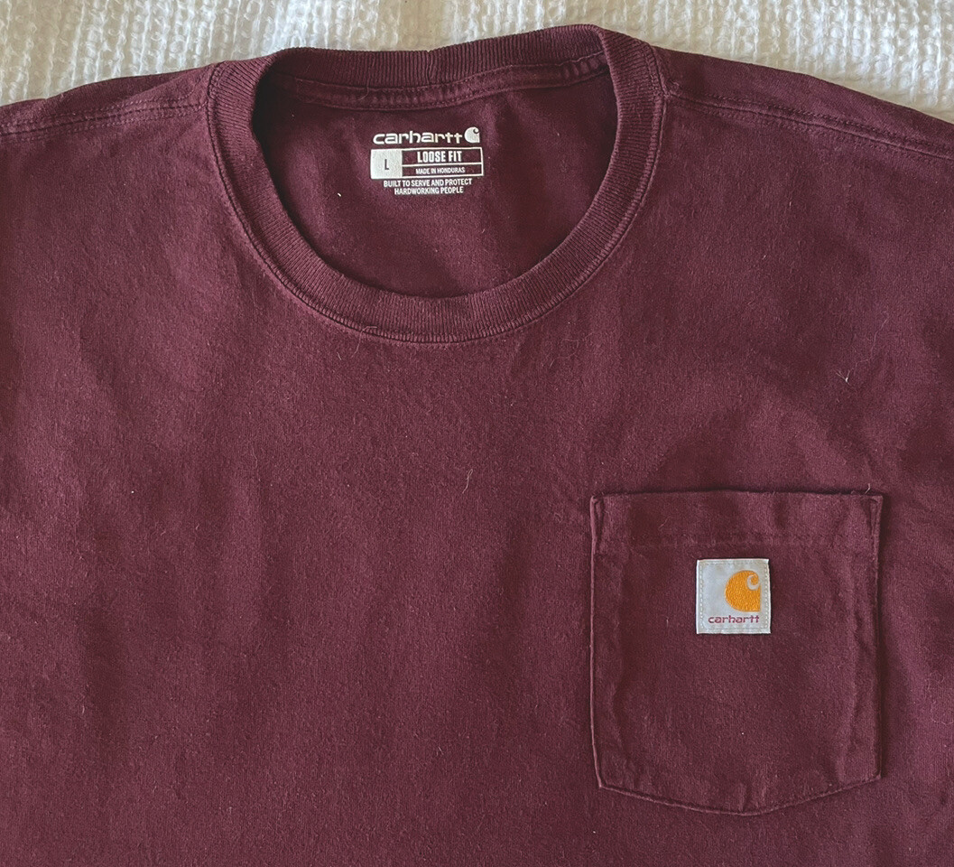 Carhartt T-Shirt Mens Large XL Pocket Tee Loose Fit 100% Cotton