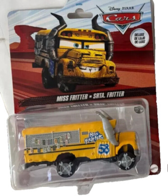 Disney Pixar Cars Deluxe Miss Fritter School Bus Deluxe PACKAGE WEAR FREE SHIP!