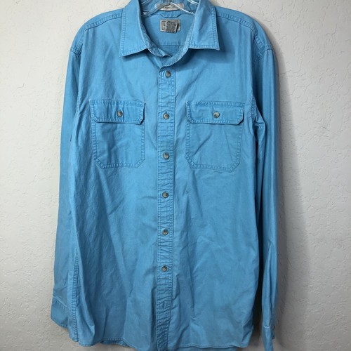 LL Bean Shirt Mens Large Tall Sky Blue 