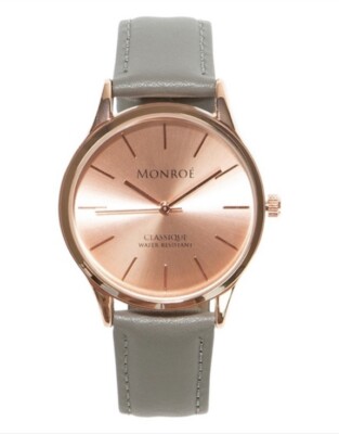 Monroe Classique Watch Sunburst Solerose Rose Gold Face Gray  display picture 1