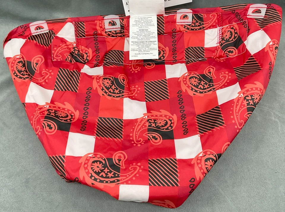 Evenflo ExerSaucer Playful Pastures peça de reposição assento de tecido bandana vermelha - Imagem 3 de 4