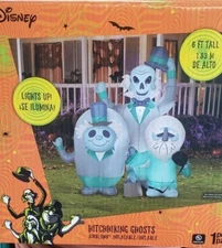 Gemmy 6ft  Disney's Haunted Mansion Hitchhiking Ghost Halloween Inflatable