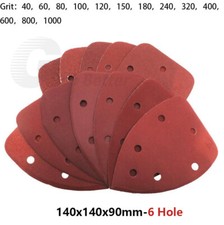 40-1000 Grit Sanding Sheets Triangle Mouse Detail Sander Pads 140mm Hook & Loop