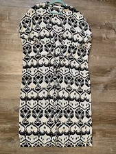 Anthropologie Duster Kimono Swim Cover Up Bel Kazan Sadie Black White Boho O/S