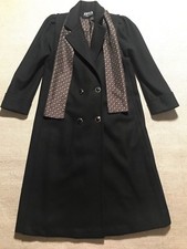 Jofeld Women's Coat S/m Black Wool Blend Winter Coat Long #1676