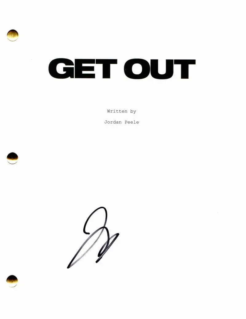 Jordan Peele Signed Autograph Get Out Full Movie Script Starring