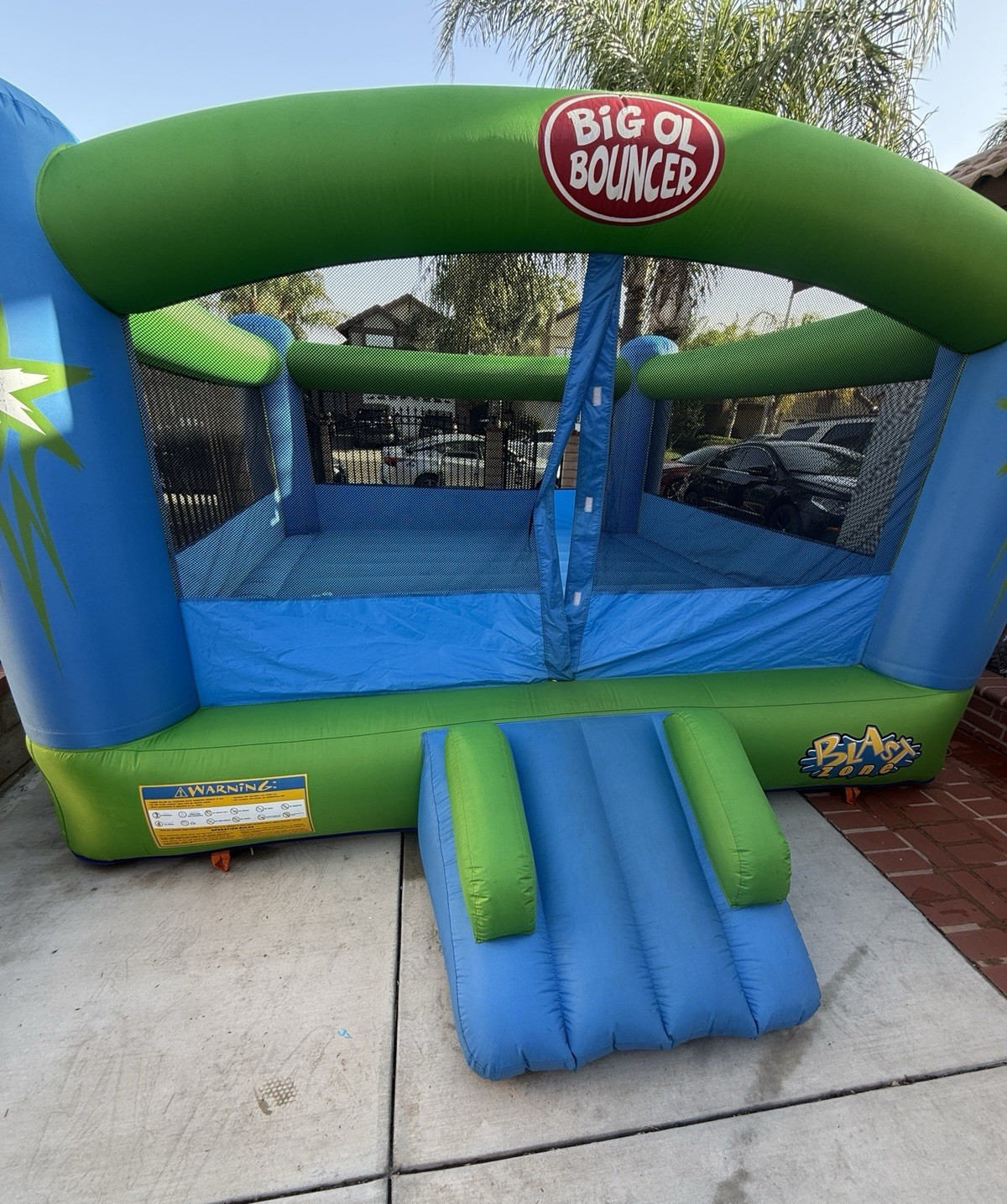 Blast Zone Big Ol Bouncer Inflatable Blue Green Outdoor Bounce