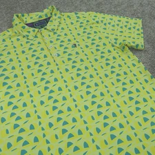 William Murray Shirt Mens Large Performance Golf Polo Geometric All Over