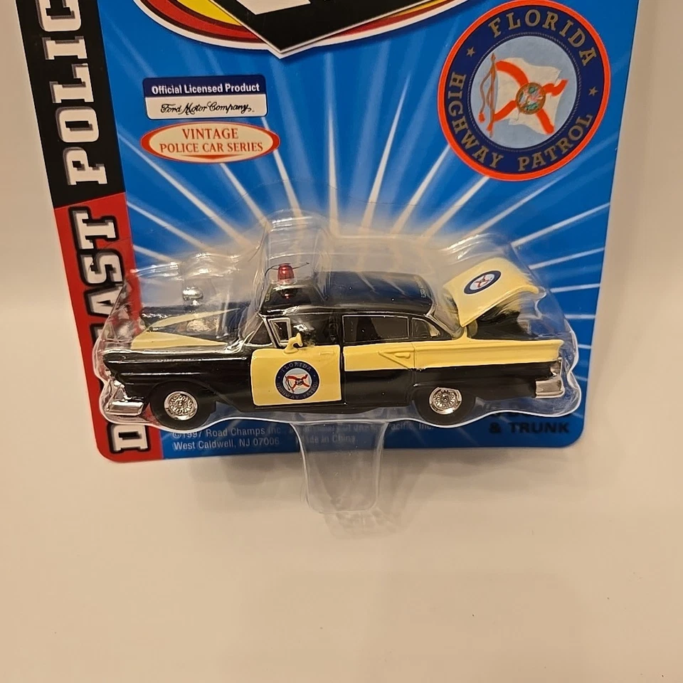 Vtg 1997 Road Champs FLORIDA HIGHWAY PATROL CAR 1:43 Scale Die-cast  - Image 3 of 4